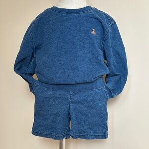 GAP Baby Blue Jean short and long sleeve set
